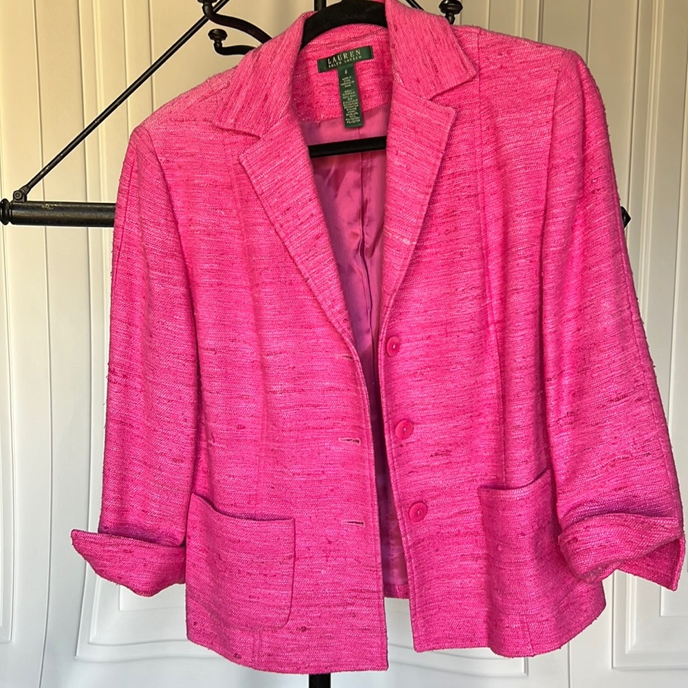 Ralph Lauren pink silk blazer petite or regular